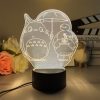3D Led Lamp Spirited Away No Face Man Totoro Action Figure Nightlight Cute Room Decor Light 14 - Studio Ghibli Shop