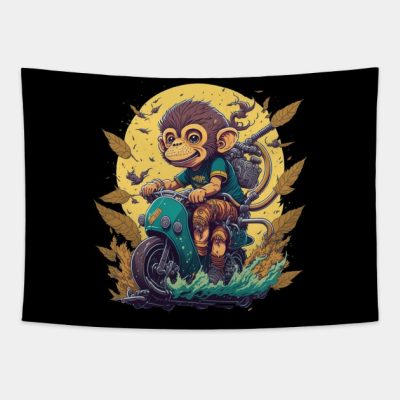 Mystical Scooter Ride Ultra Realistic Monkey Illus Tapestry Official Studio Ghibli Merch
