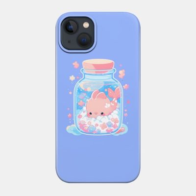 Adorable Anime Style Fish In A Glass Jar Cute Aqua Phone Case Official Studio Ghibli Merch