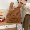 Cartoon Totoro Embroidery Lamb Fabric Handbag for Women Girls Japan INS Shoulder Bag Tote Bag Soft - Studio Ghibli Shop