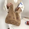 Cartoon Totoro Embroidery Lamb Fabric Handbag for Women Girls Japan INS Shoulder Bag Tote Bag Soft 3 - Studio Ghibli Shop