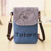 Fashion Canvas Women Messenger Bag Cartoon Totoro Pattern Embroidery Summer Student Girls Shoulder Bag Portable Phone 5 - Studio Ghibli Shop