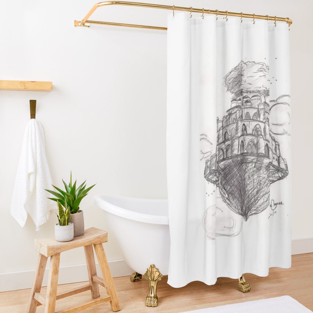 Laputa- Castle In The Sky Shower Curtain Official Studio Ghibli Merch