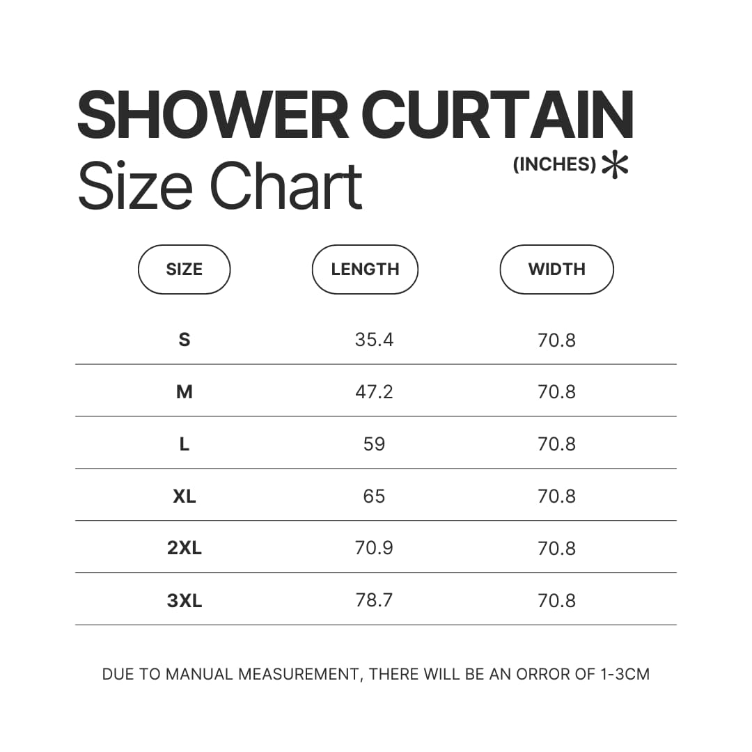 Shower Curtain Size Chart - Studio Ghibli Merch