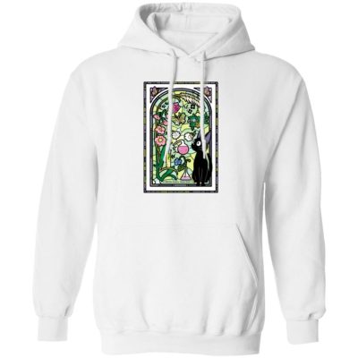 Studio Ghibli Jiji by the Stained Glass Window Hoodie